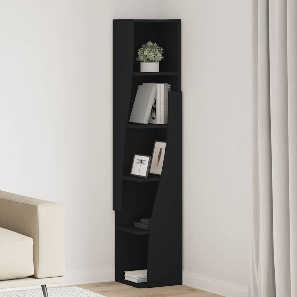 vidaXL Eckschrank Schwarz 27,5x27x140cm Holzwerkstoff