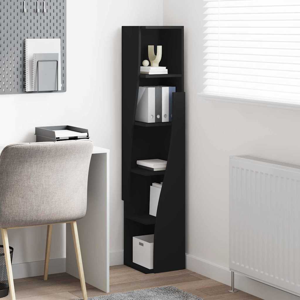 vidaXL Eckschrank Schwarz 27,5x27x140cm Holzwerkstoff