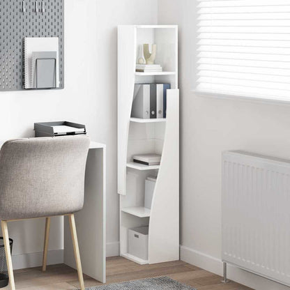 vidaXL Eckschrank Hochglanz Weiß 27,5x27x140cm Holzwerkstoff