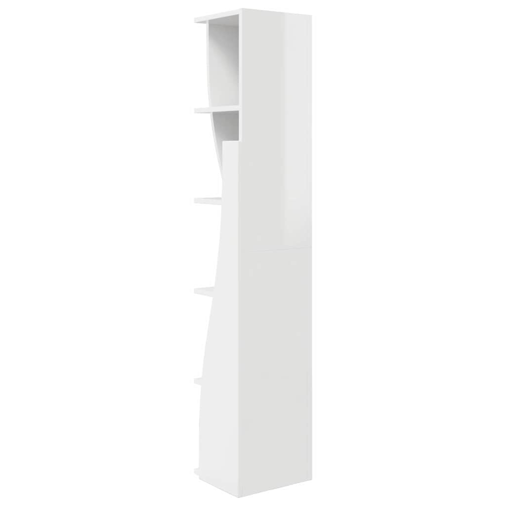 vidaXL Eckschrank Hochglanz Weiß 27,5x27x140cm Holzwerkstoff