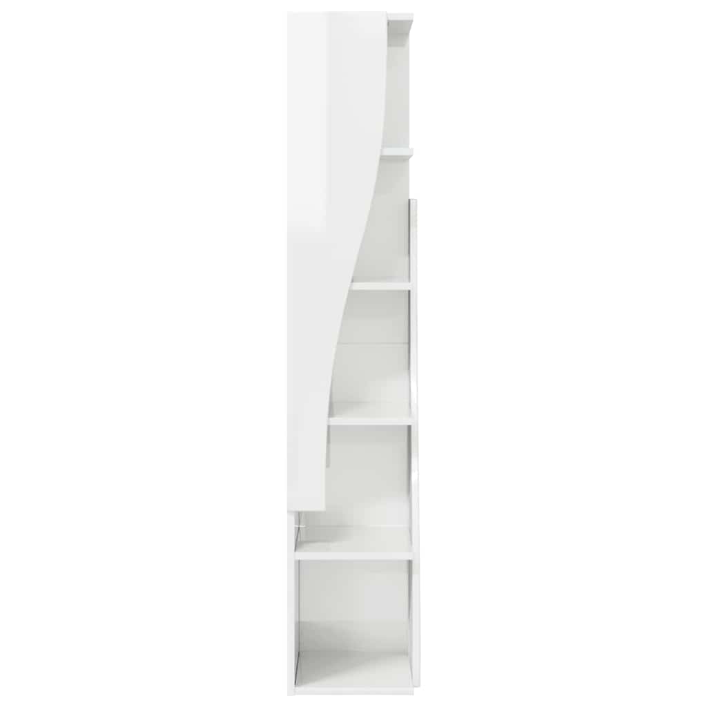 vidaXL Eckschrank Hochglanz Weiß 27,5x27x140cm Holzwerkstoff