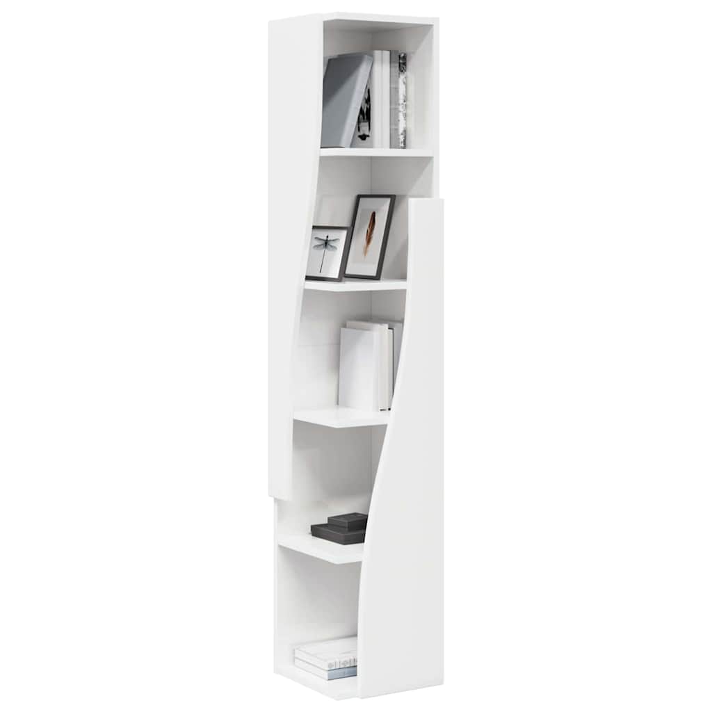vidaXL Eckschrank Hochglanz Weiß 27,5x27x140cm Holzwerkstoff