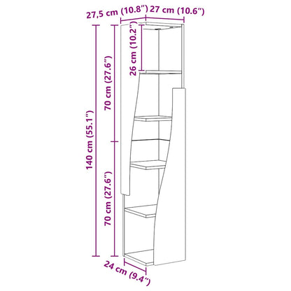 vidaXL Eckschrank Graues Sonoma 27,5x27x140cm Holzwerkstoff
