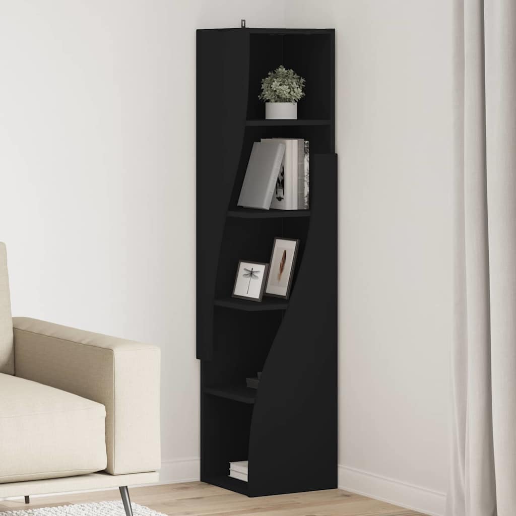 vidaXL Eckschrank Schwarz 32x32x140cm Holzwerkstoff