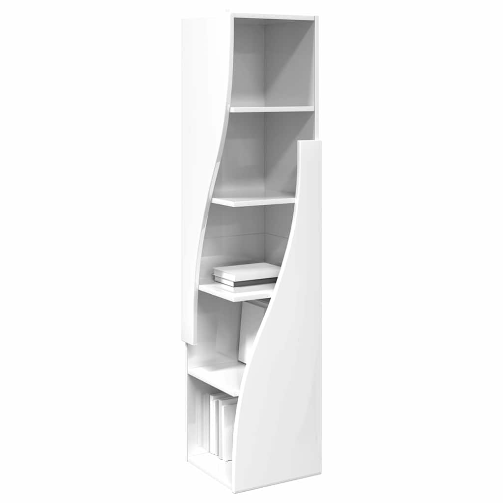 Eckschrank Hochglanz Weiß 32x32x140cm Holzwerkstoff