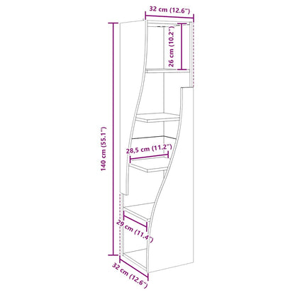 Eckschrank Hochglanz Weiß 32x32x140cm Holzwerkstoff