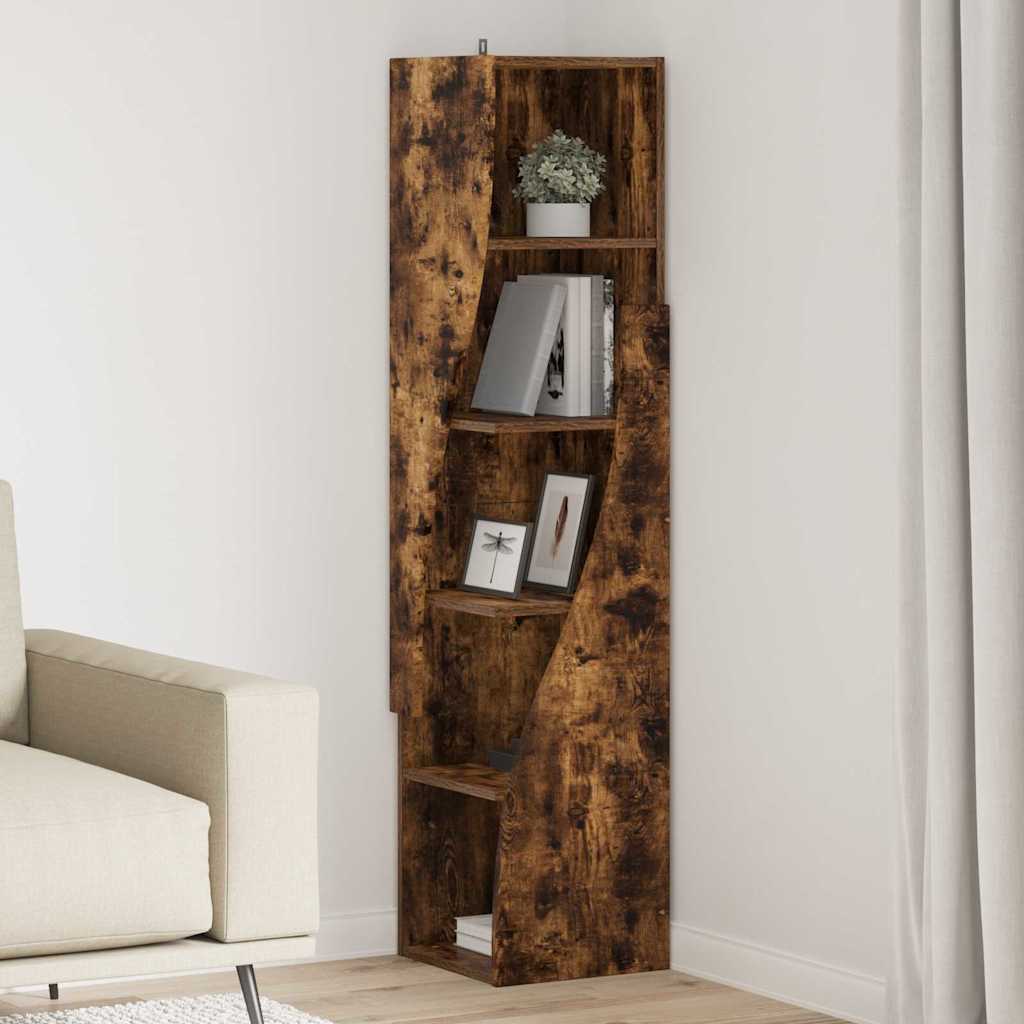 vidaXL Eckschrank Geräucherte Eiche 32x32x140cm Holzwerkstoff