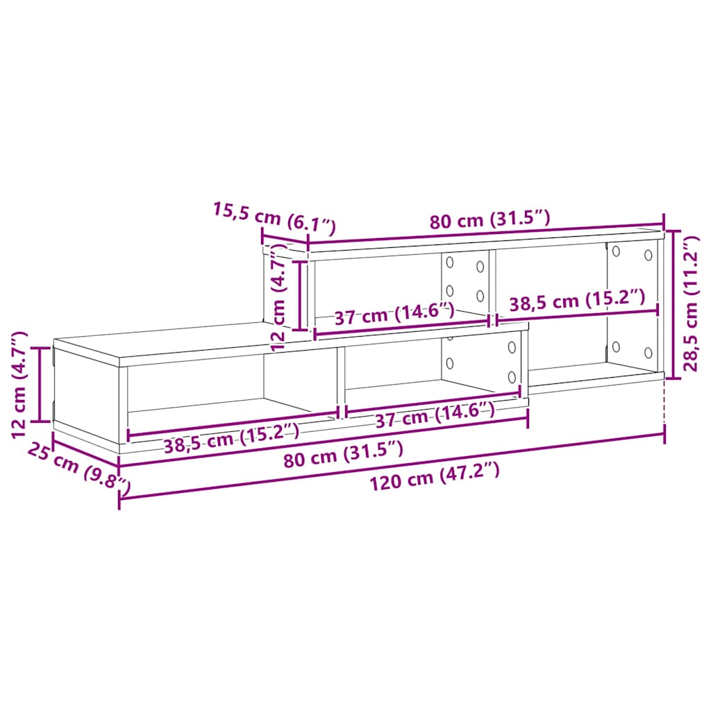 vidaXL WandTVStand 120x25x28,5cm Holzwerkstoff