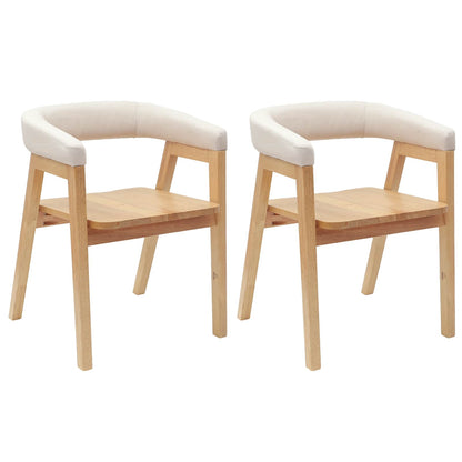 vidaXL Esszimmerstühle 2 pcs Natur 54 x 57 x 73 cm Massives Gummiholz
