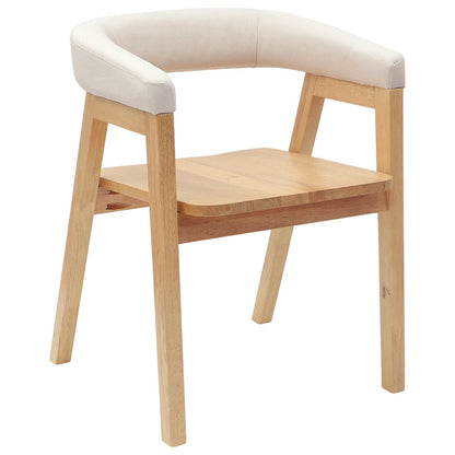 vidaXL Esszimmerstühle 2 pcs Natur 54 x 57 x 73 cm Massives Gummiholz