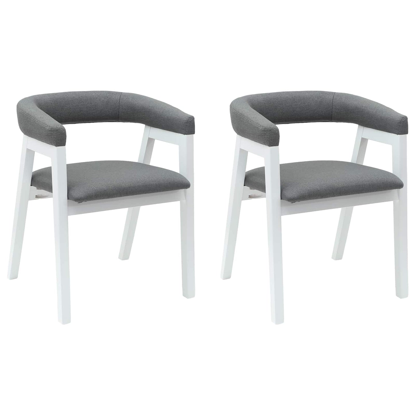 vidaXL Esszimmerstühle 2 pcs Weiß 54 x 57 x 73 cm Massives Gummiholz
