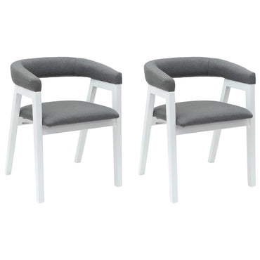 vidaXL Esszimmerstühle 2 pcs Weiß 54 x 57 x 73 cm Massives Gummiholz