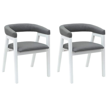 vidaXL Esszimmerstühle 2 pcs Weiß 54 x 57 x 73 cm Massives Gummiholz