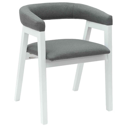 vidaXL Esszimmerstühle 2 pcs Weiß 54 x 57 x 73 cm Massives Gummiholz