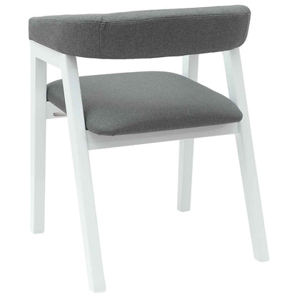 vidaXL Esszimmerstühle 2 pcs Weiß 54 x 57 x 73 cm Massives Gummiholz