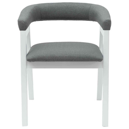 vidaXL Esszimmerstühle 2 pcs Weiß 54 x 57 x 73 cm Massives Gummiholz