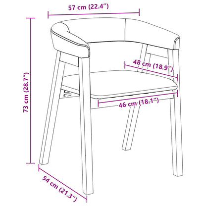vidaXL Esszimmerstühle 2 pcs Weiß 54 x 57 x 73 cm Massives Gummiholz