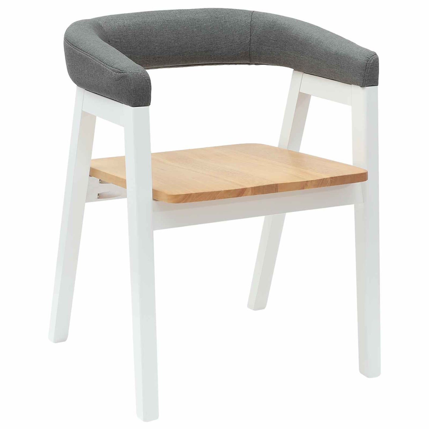 vidaXL Esszimmerstühle 2 pcs Weiß 54 x 57 x 73 cm Massives Gummiholz