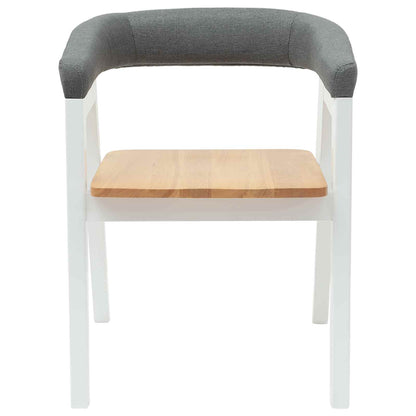 vidaXL Esszimmerstühle 2 pcs Weiß 54 x 57 x 73 cm Massives Gummiholz
