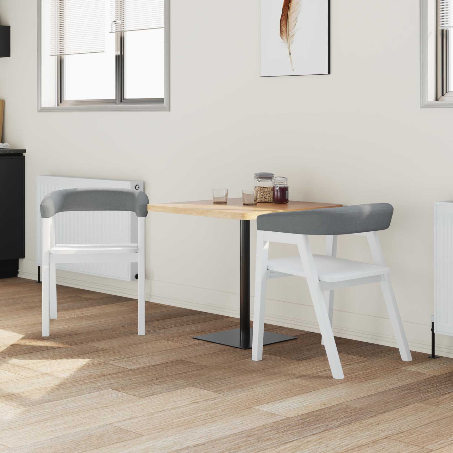 vidaXL Chaises de salle à manger 2 pcs Blanc 54 x 57 x 73 cm Bois d'hévéa massif