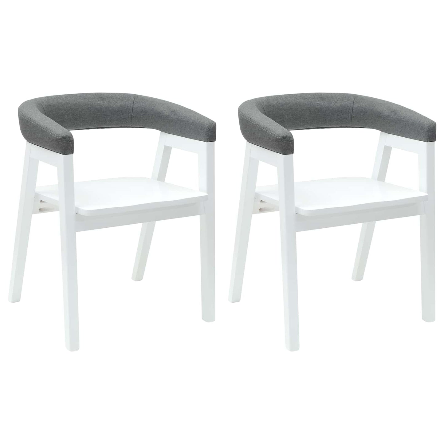 vidaXL Chaises de salle à manger 2 pcs Blanc 54 x 57 x 73 cm Bois d'hévéa massif