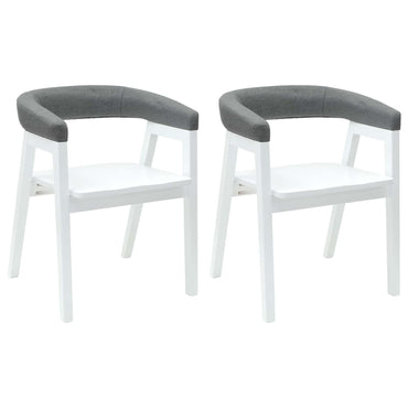 vidaXL Esszimmerstühle 2 pcs Weiß 54 x 57 x 73 cm Massives Gummiholz