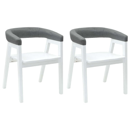 vidaXL Chaises de salle à manger 2 pcs Blanc 54 x 57 x 73 cm Bois d'hévéa massif