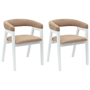 vidaXL Esszimmerstühle 2 pcs Weiß 54 x 57 x 73 cm Massives Gummiholz