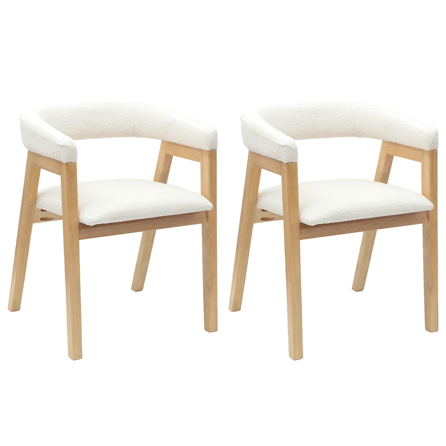 vidaXL Esszimmerstühle 2 pcs Natur 54 x 57 x 73 cm Massives Gummiholz
