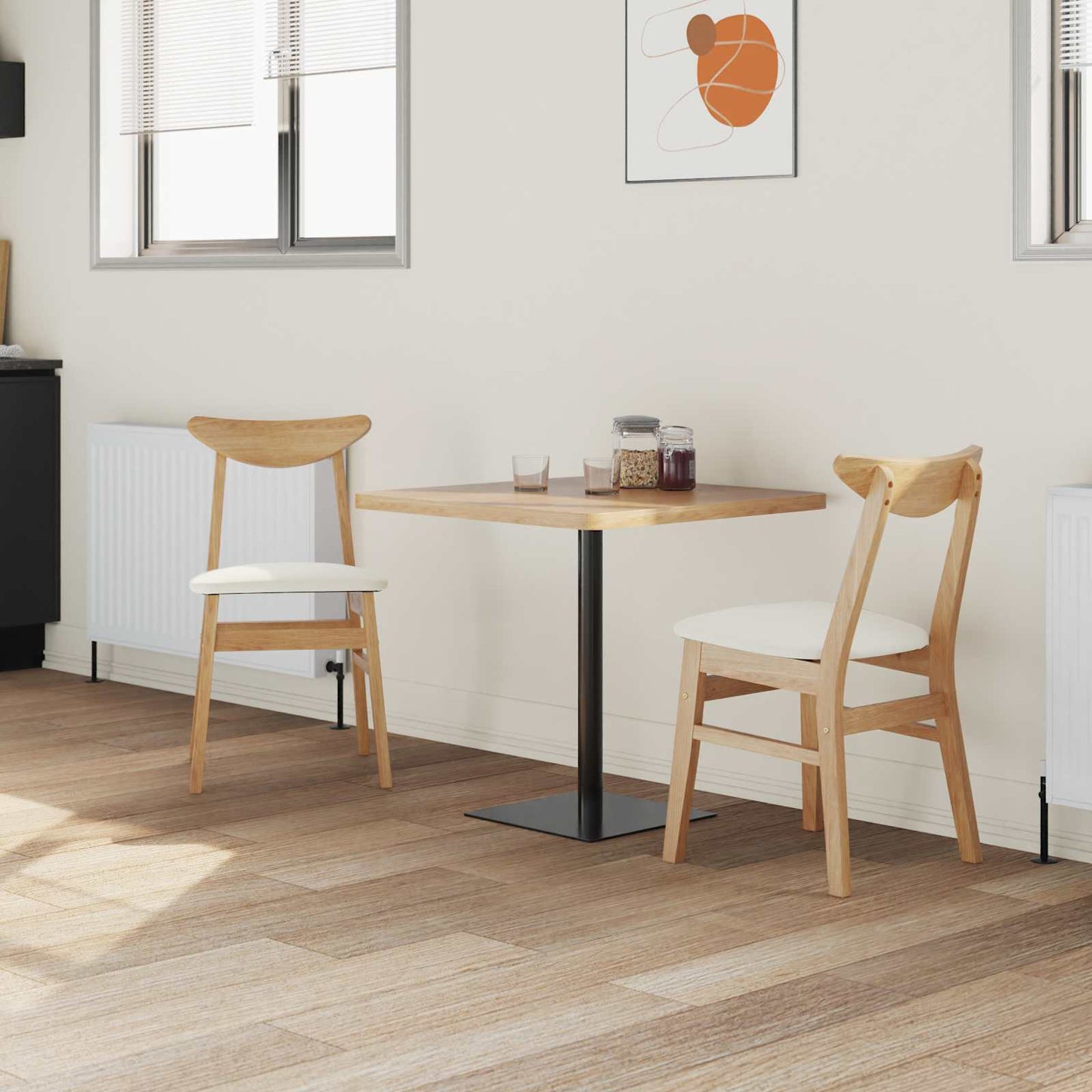 vidaXL Esszimmerstühle 2 pcs Natur 42 x 47.5 x 81 cm