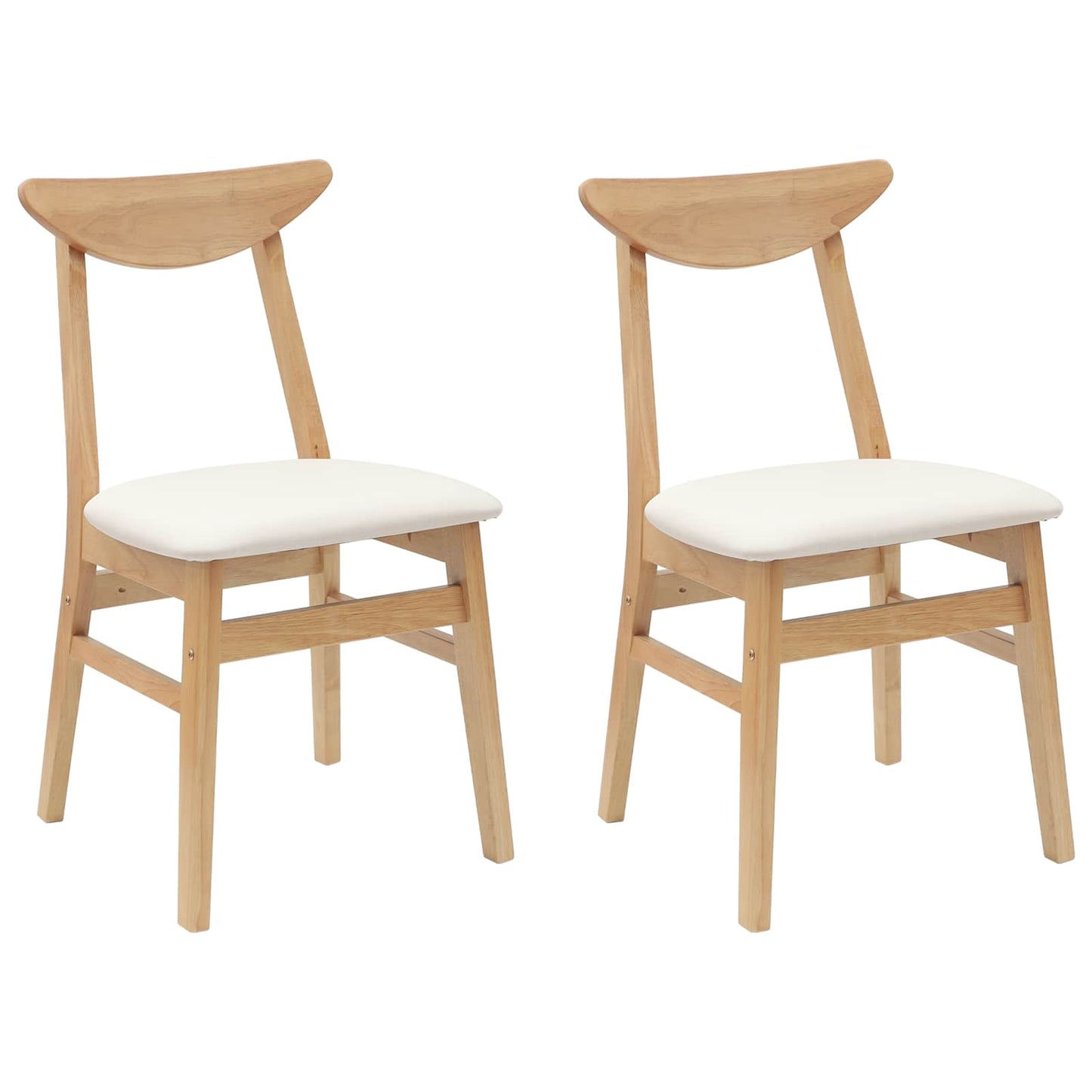 vidaXL Esszimmerstühle 2 pcs Natur 42 x 47.5 x 81 cm