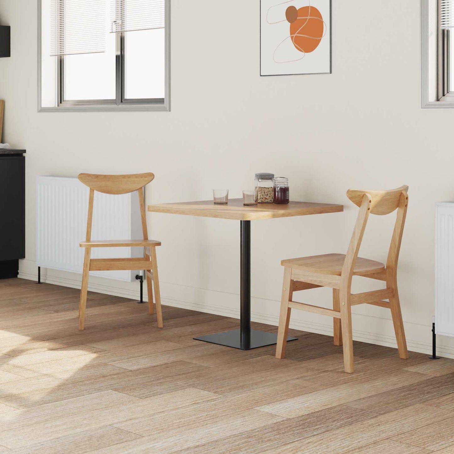 vidaXL Esszimmerstühle 2 pcs Natur 42 x 47.5 x 81 cm