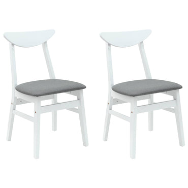 vidaXL Esszimmerstühle 2 pcs Weiß 42 x 47.5 x 81 cm Massives Gummiholz