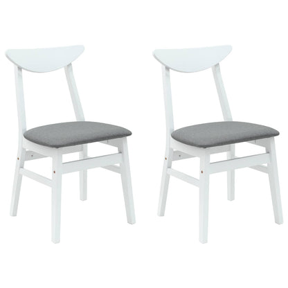 vidaXL Esszimmerstühle 2 pcs Weiß 42 x 47.5 x 81 cm Massives Gummiholz