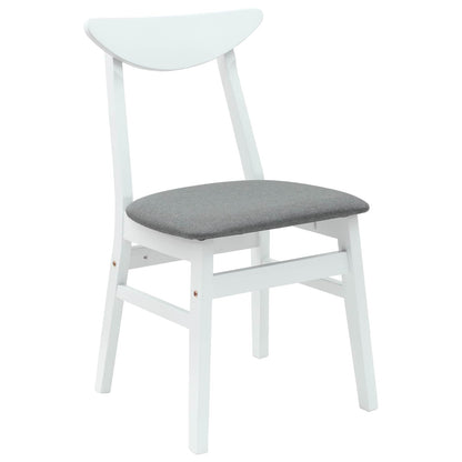 vidaXL Esszimmerstühle 2 pcs Weiß 42 x 47.5 x 81 cm Massives Gummiholz