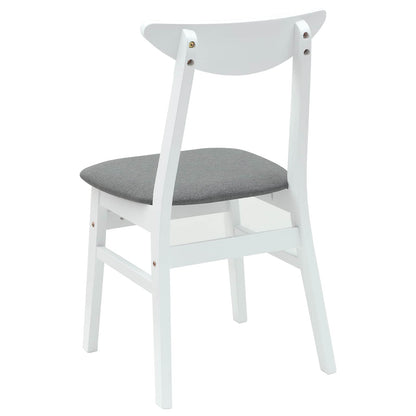 vidaXL Esszimmerstühle 2 pcs Weiß 42 x 47.5 x 81 cm Massives Gummiholz