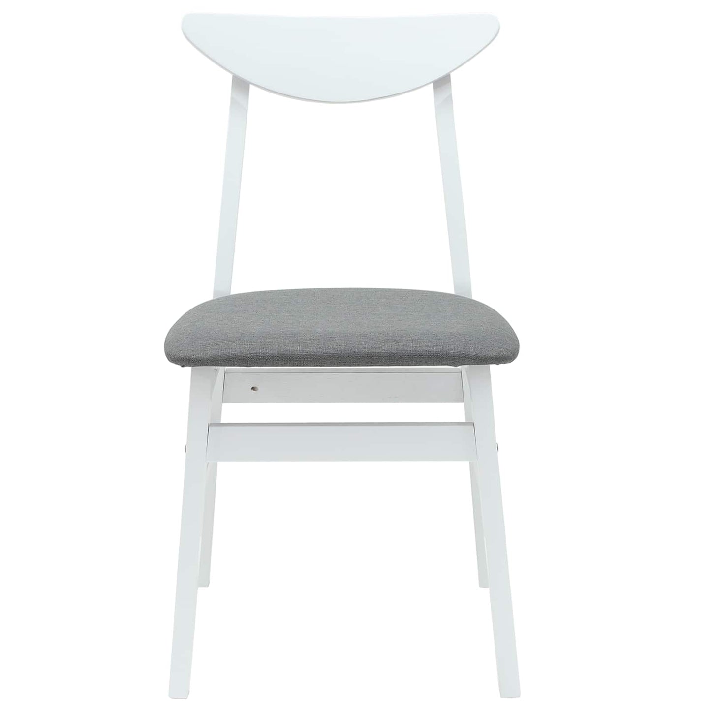 vidaXL Esszimmerstühle 2 pcs Weiß 42 x 47.5 x 81 cm Massives Gummiholz