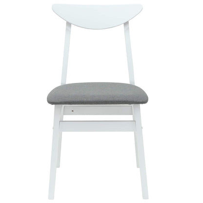 vidaXL Esszimmerstühle 2 pcs Weiß 42 x 47.5 x 81 cm Massives Gummiholz