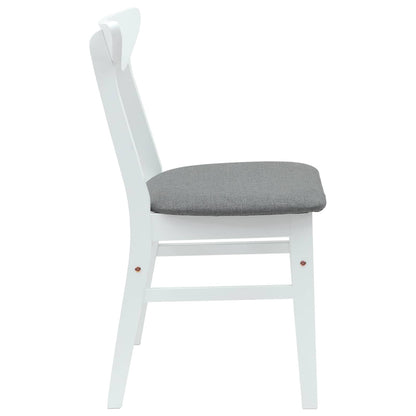 vidaXL Esszimmerstühle 2 pcs Weiß 42 x 47.5 x 81 cm Massives Gummiholz