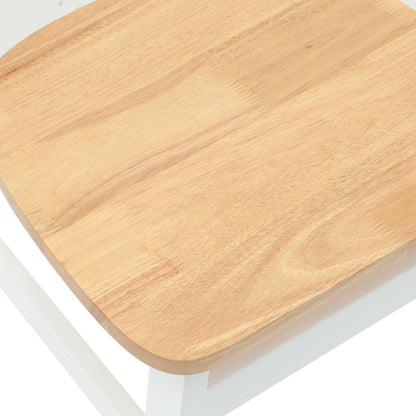 vidaXL Esszimmerstühle 2 pcs Weiß 42 x 47.5 x 81 cm Massives Gummiholz