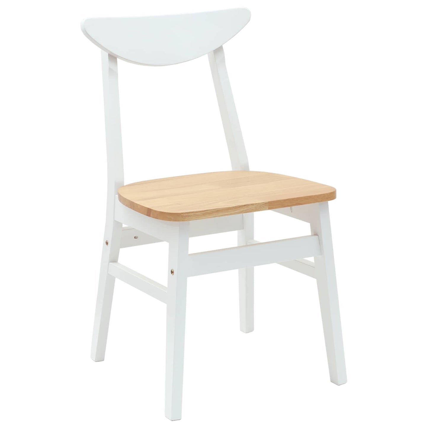 vidaXL Esszimmerstühle 2 pcs Weiß 42 x 47.5 x 81 cm Massives Gummiholz