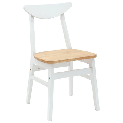 vidaXL Esszimmerstühle 2 pcs Weiß 42 x 47.5 x 81 cm Massives Gummiholz