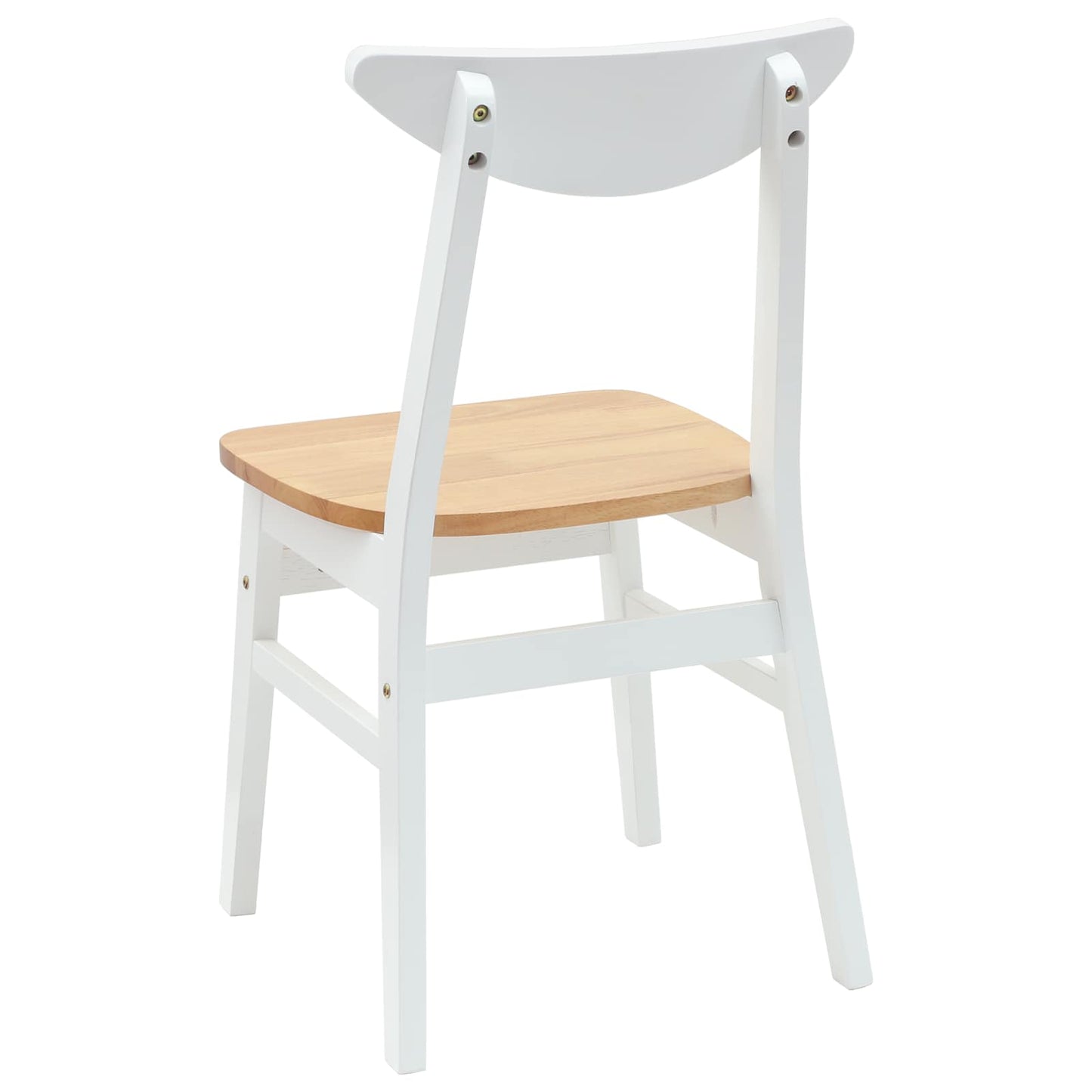 vidaXL Esszimmerstühle 2 pcs Weiß 42 x 47.5 x 81 cm Massives Gummiholz