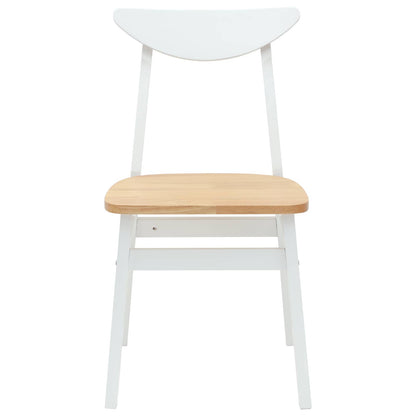 vidaXL Esszimmerstühle 2 pcs Weiß 42 x 47.5 x 81 cm Massives Gummiholz