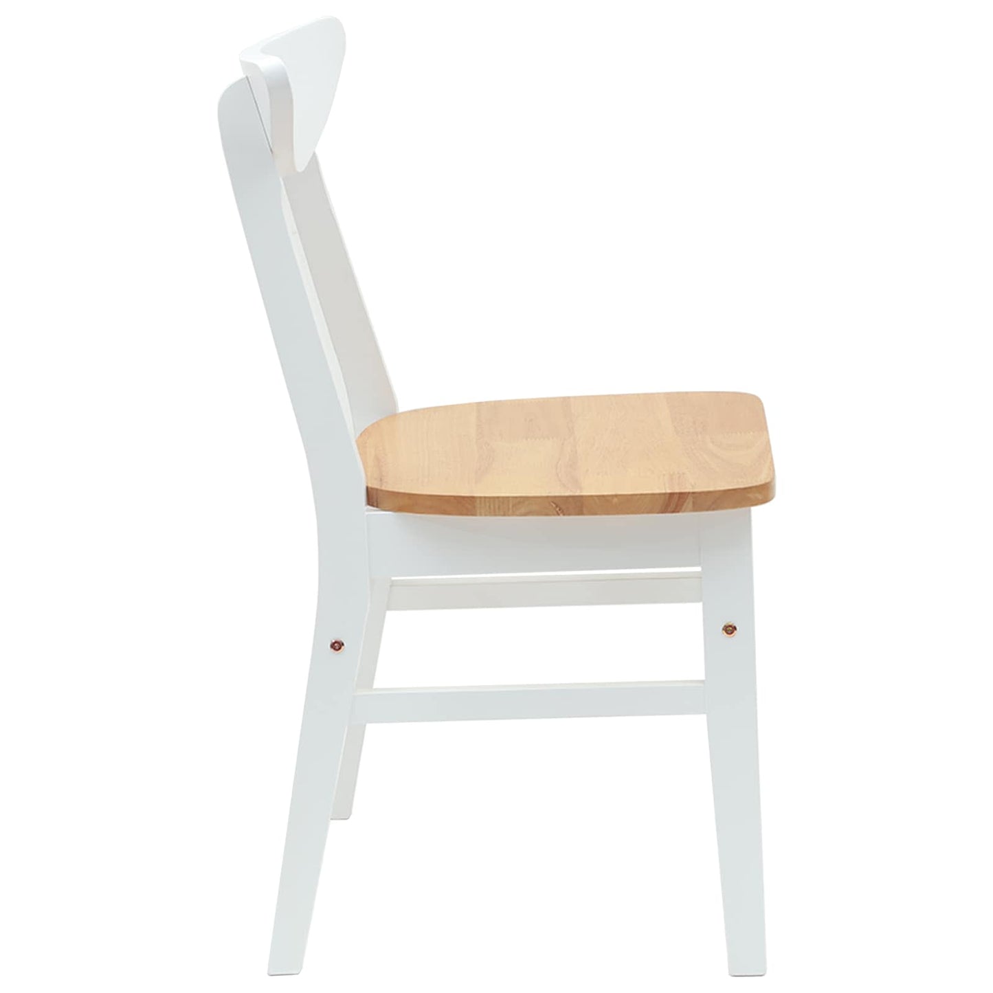 vidaXL Esszimmerstühle 2 pcs Weiß 42 x 47.5 x 81 cm Massives Gummiholz
