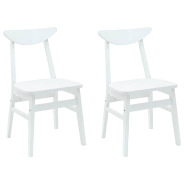 vidaXL Esszimmerstühle 2 pcs Weiß 42 x 47.5 x 81 cm Massives Gummiholz