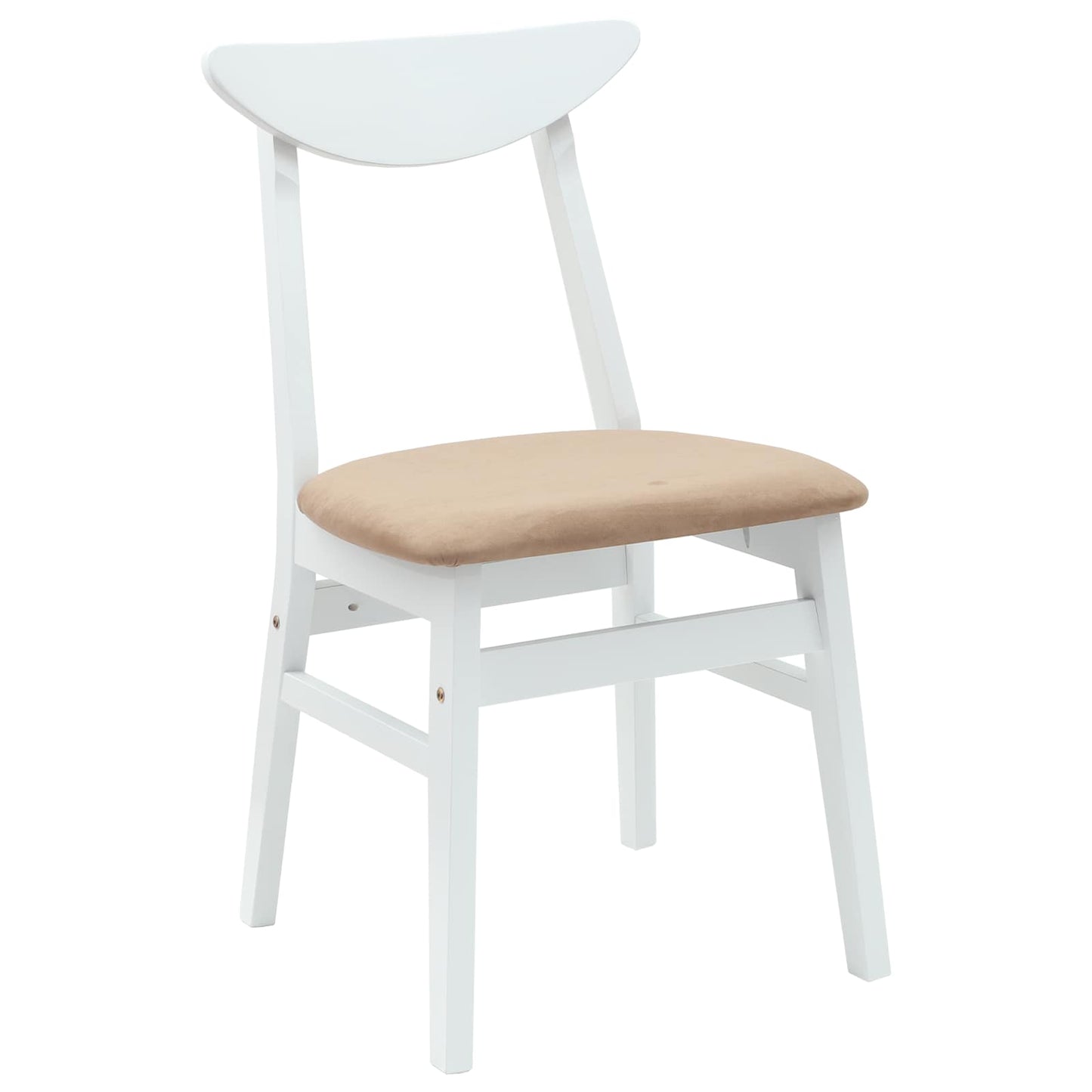 vidaXL Esszimmerstühle 2 pcs Weiß 42 x 47.5 x 81 cm Massives Gummiholz