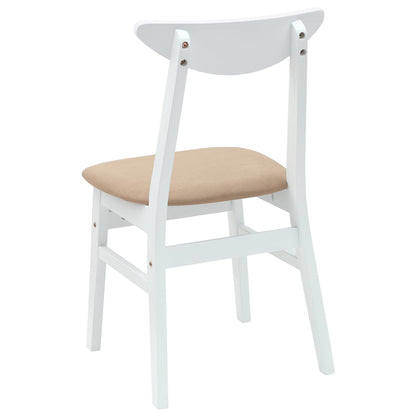 vidaXL Esszimmerstühle 2 pcs Weiß 42 x 47.5 x 81 cm Massives Gummiholz