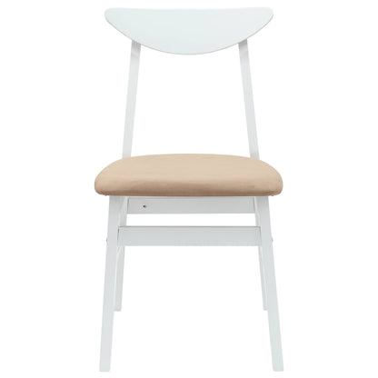 vidaXL Esszimmerstühle 2 pcs Weiß 42 x 47.5 x 81 cm Massives Gummiholz