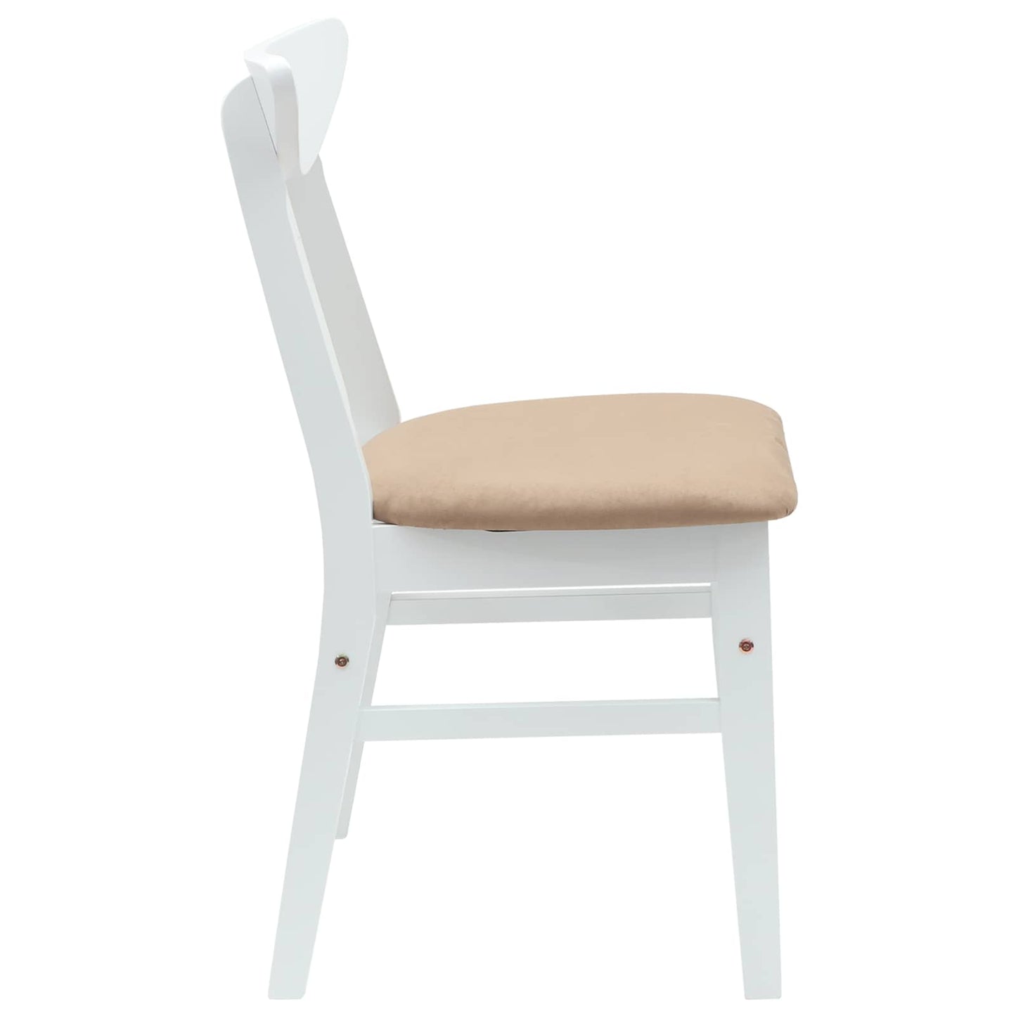 vidaXL Esszimmerstühle 2 pcs Weiß 42 x 47.5 x 81 cm Massives Gummiholz